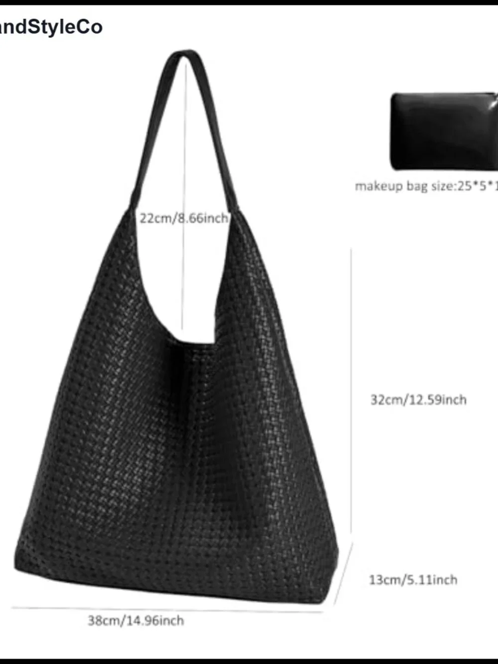 Woven Tote Bag for Women, Large Capacity Vegan Leather Hobo Shoulder Bag